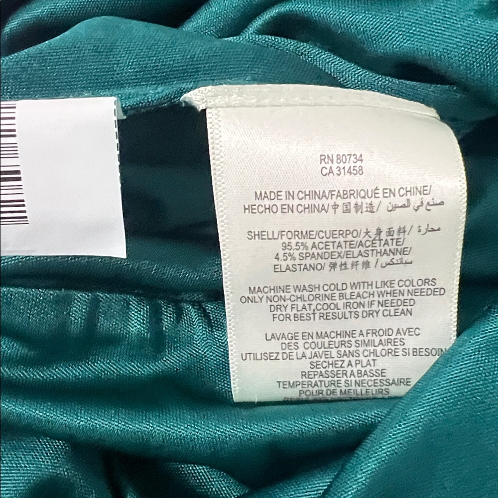 BCBGMaxAzria Teal DRAPE ONE SHOULDER ACETATE JERSEY DRESS - Picture 10 of 10